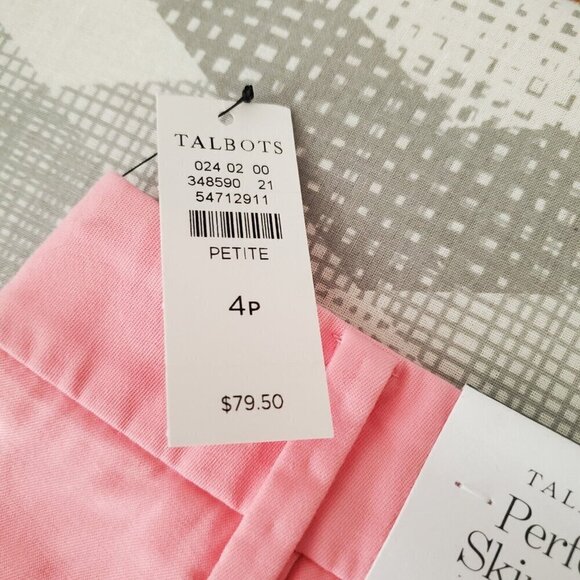 Talbots Perfect Skimmer Pants 4P Petite Pink Capri Midrise Cropped Stretch - Picture 5 of 13